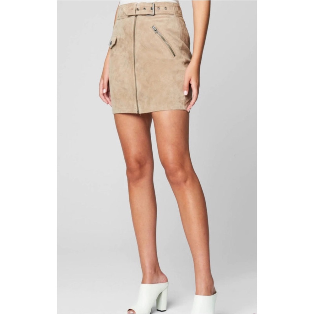 BLANK NYC | NWOT Suede Zippered Mini Skirt in Bare It All, Size 27 - Picture 3 of 15